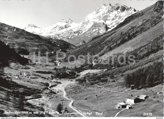 Bodenalpe 1848 m mit Fluchthorn - Zahnspitze - Ischgl - Tirol Alps - mountains - 11672 - old postcard - Austria - unused - JH Postcards
