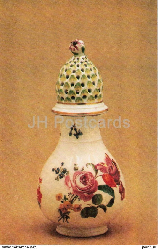 Meissen porcelain - Sugar shaker - German decorative art - Hermitage Museum Leningrad - 1975 - Russia - USSR - unused - JH Postcards