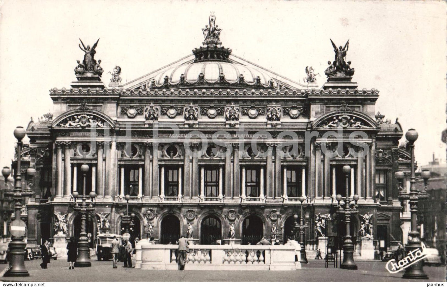 Paris - Theatre de l'Opera - Opera Theatre - opera house facade - 427 - old postcard - 1951 - France - used - JH Postcards