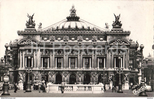 Paris - Theatre de l'Opera - Opera Theatre - opera house facade - 427 - old postcard - 1951 - France - used - JH Postcards