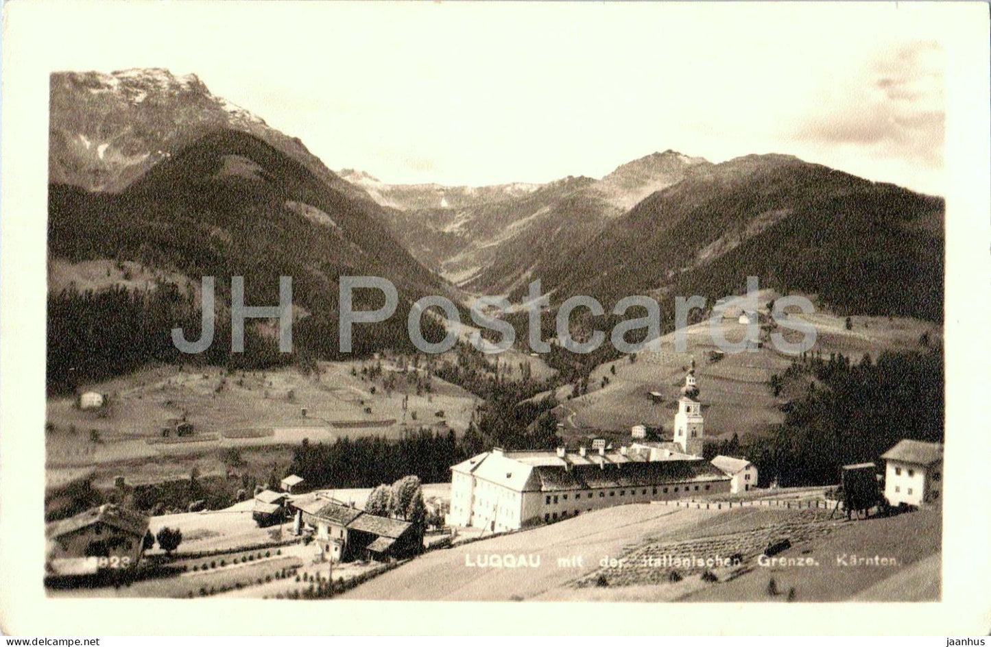 Luggau mit der italienischen Grenze - Karnten - 823 - old postcard - 1930s - Austria - used - JH Postcards