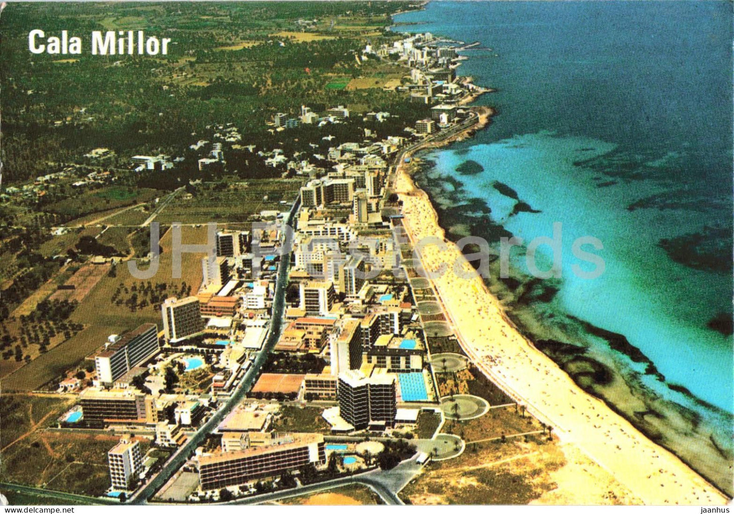 Cala Millor - Mallorca - Vista aerea - beach resort panorama - 1983 - Spain - used - JH Postcards