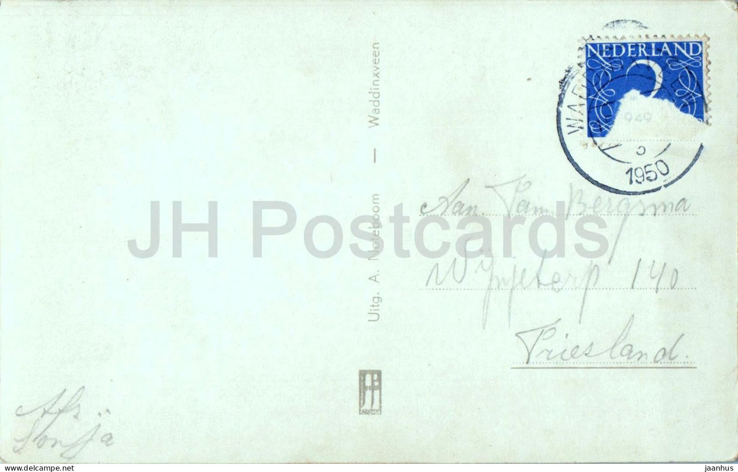 Salutations de Waddinxveen - Brugweg - Kerkweg - pont - vues multiples - ancienne carte postale - 1950 - Pays-Bas - ayant circulé
