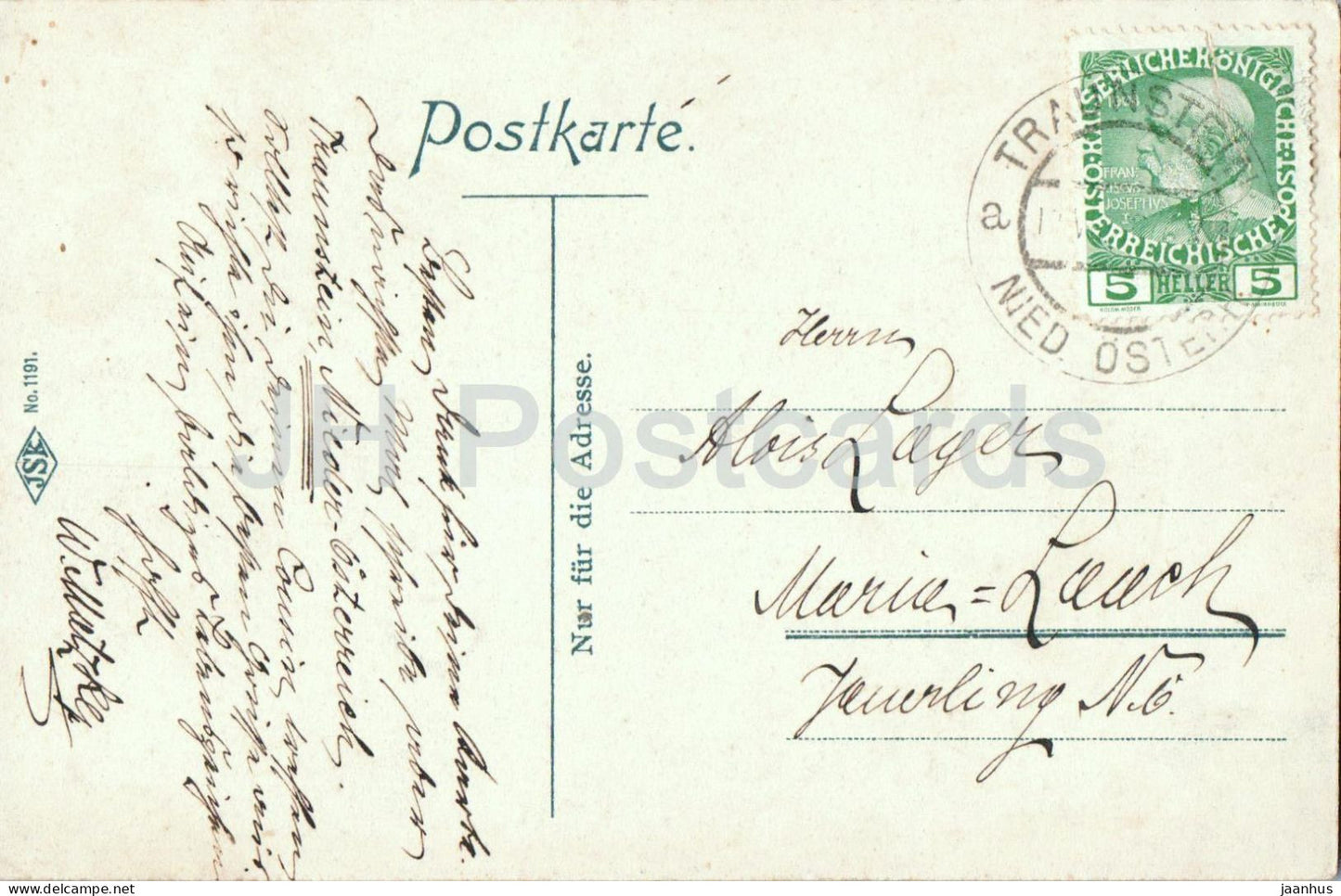 Traunstein N.-Ost. - panorama du village - N° 1191 - carte postale ancienne - Autriche - d'occasion 