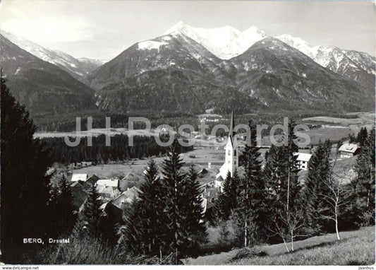 Berg - Drautal - village view - church - alpine valley - mountains- Austria - used - JH Postcards