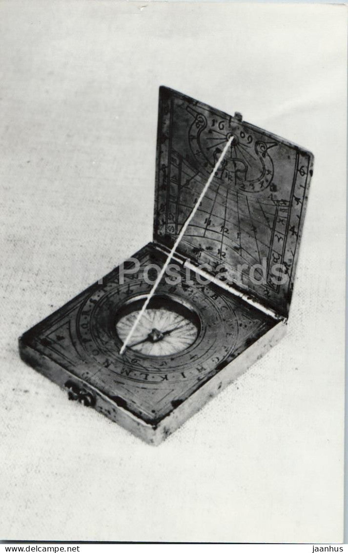 Clocks - Diptych Sundial - Germany - 1986 - Russia USSR - unused - JH Postcards