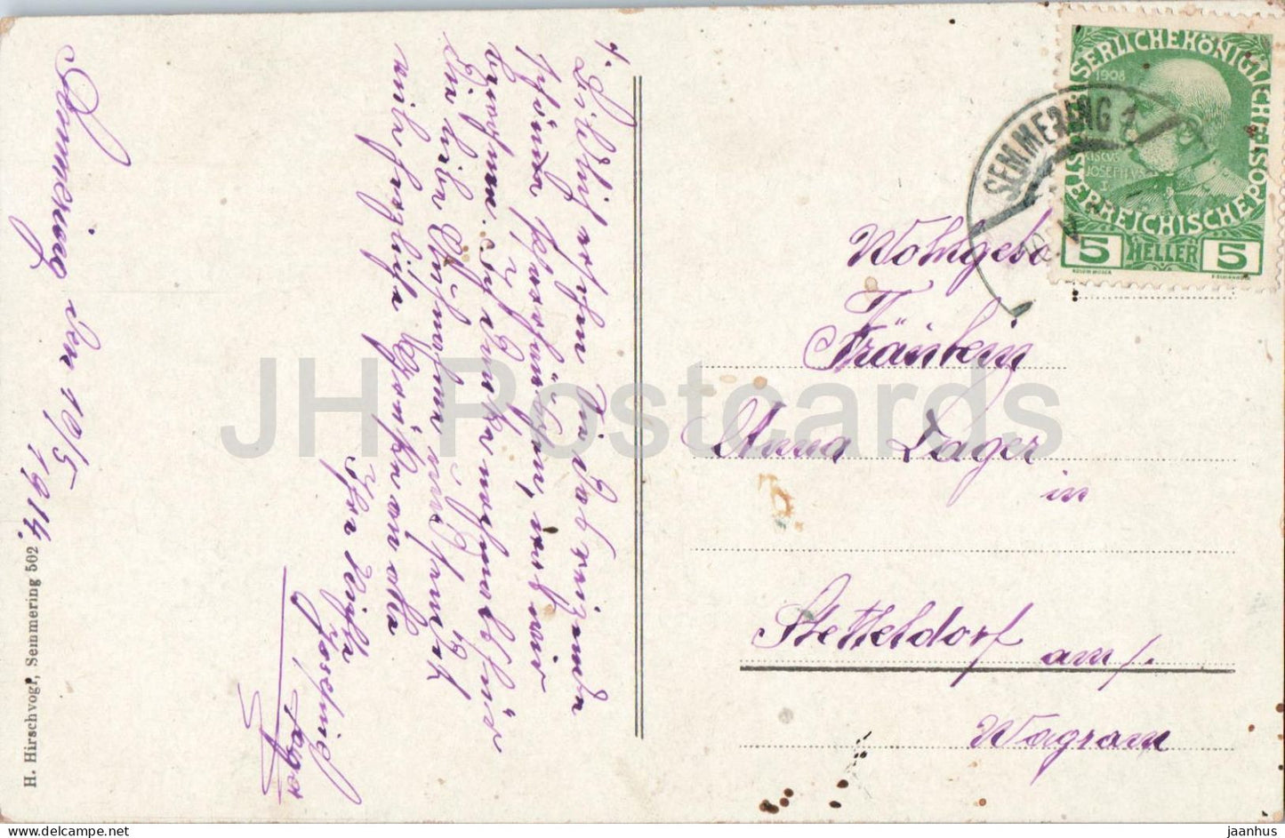 Kapelle Semmering - chapel - 502 - old postcard - 1914 - Austria - used