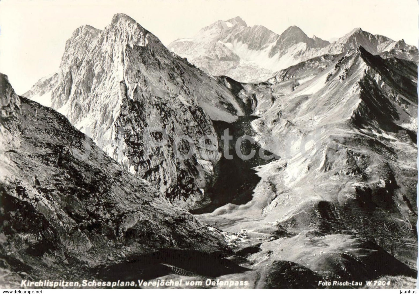 Kirchlispitzen Schesaplana - Verajochel vom Oefenpass - alpine peaks - mountains 7204 - old postcard - Austria - unused - JH Postcards