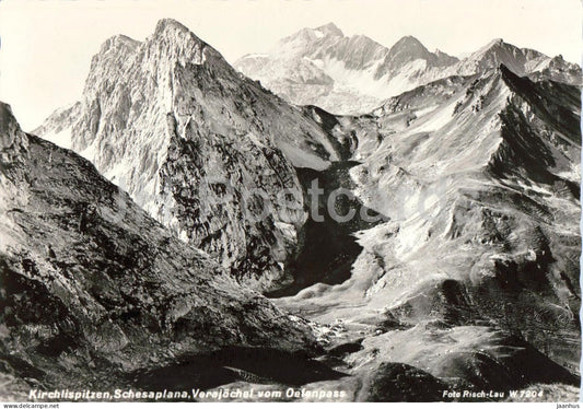 Kirchlispitzen Schesaplana - Verajochel vom Oefenpass - alpine peaks - mountains 7204 - old postcard - Austria - unused - JH Postcards