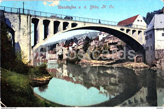 Waidhofen a. d. Ybbs - Partie an der Ybbs mit Zellerbrucke - bridge - No. 17123 - old postcard - 1912 - Austria - used - JH Postcards