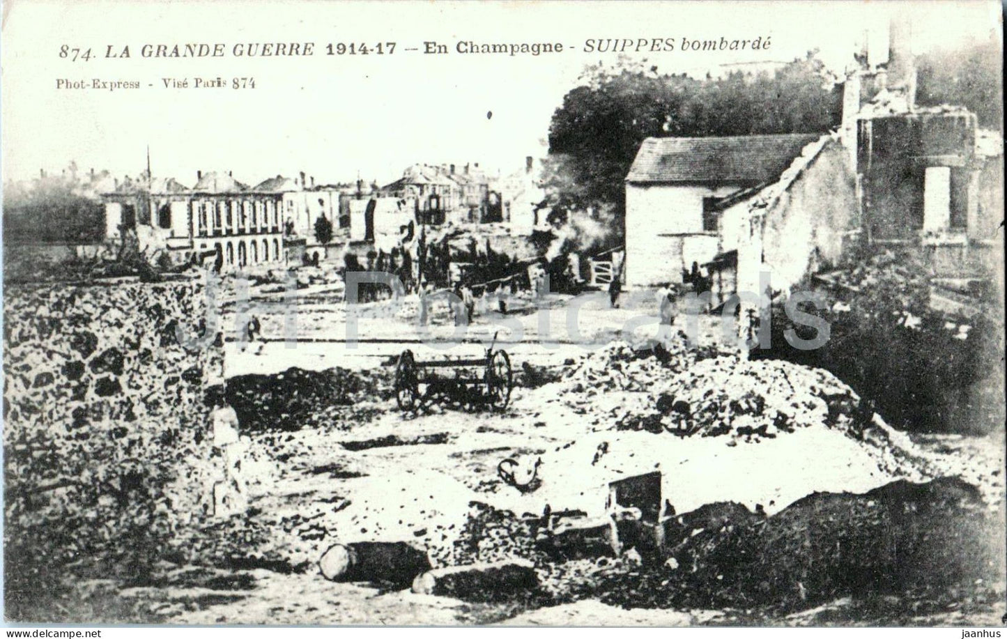 La Grande Guerre - En Champagne - Suippes bombarde - WWI - military - 874 - old postcard - 1917 - France - used - JH Postcards