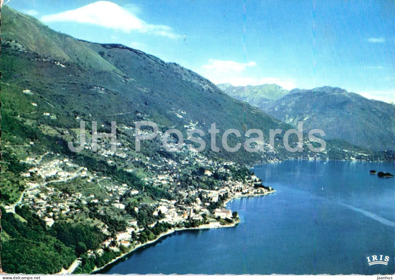 Brissago - Lago Maggiore - lake - panorma - mountains - alps - aerial view - 710 - Switzerland - used - JH Postcards