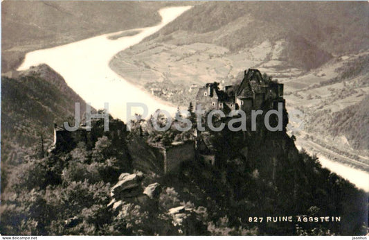 Ruine Aggstein - Blick über die Donau - Danube - No. 827 - old postcard - 1927 - Austria - used - JH Postcards
