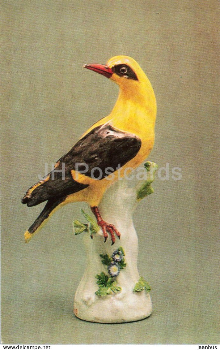 Meissen porcelain - Golden Oriole - German decorative art - bird - 1975 - Russia - USSR - unused - JH Postcards