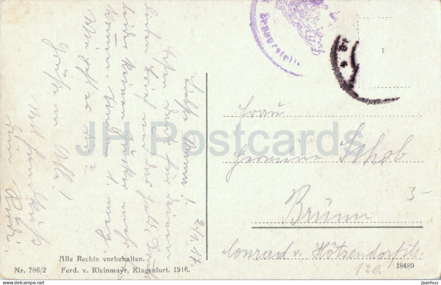 Villach - Partie a. d. Drau - riverside view - panorama - Nr. 786/2 - old postcard - 1917 - Austria - used