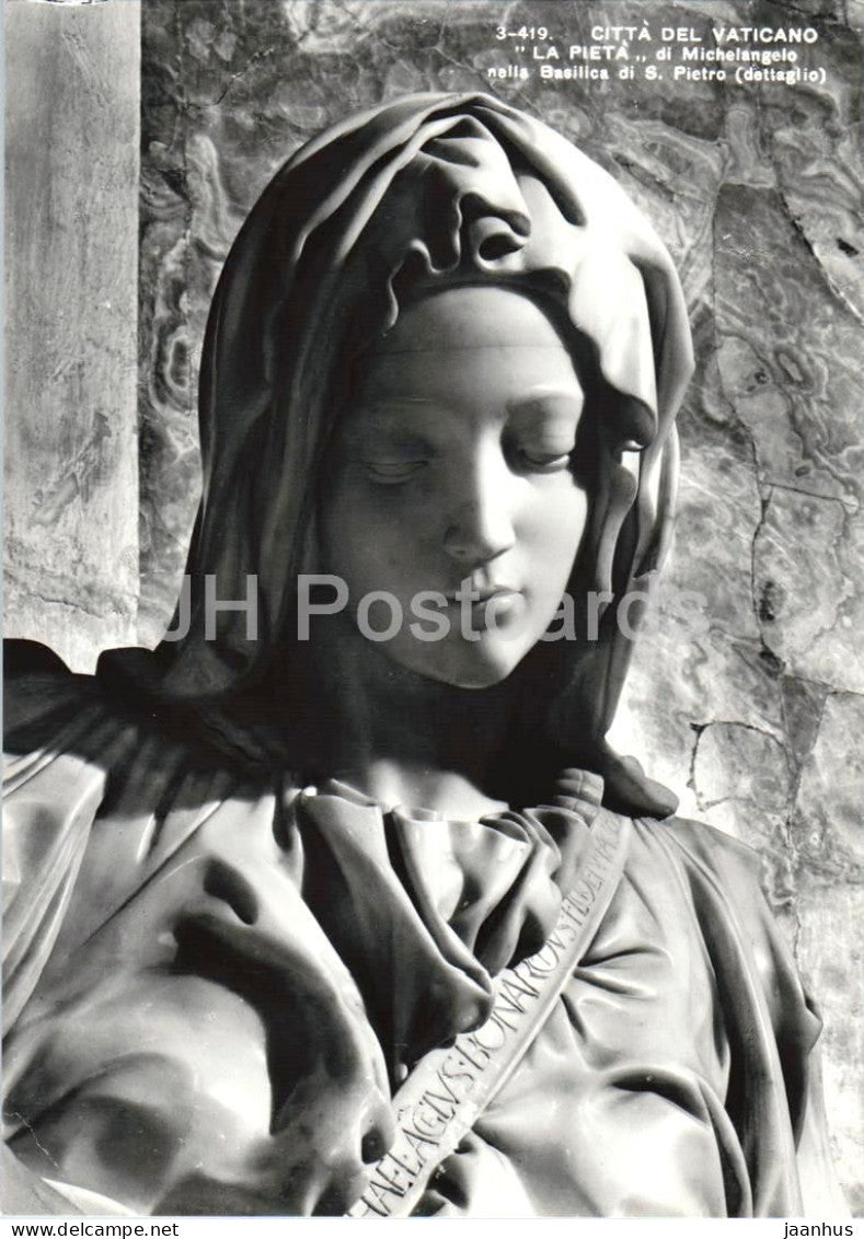 Roma - Rome - Vatican - Basilica di S. Pietro - La Pieta di Michelangelo - sculpture - old postcard - Italy - unused - JH Postcards