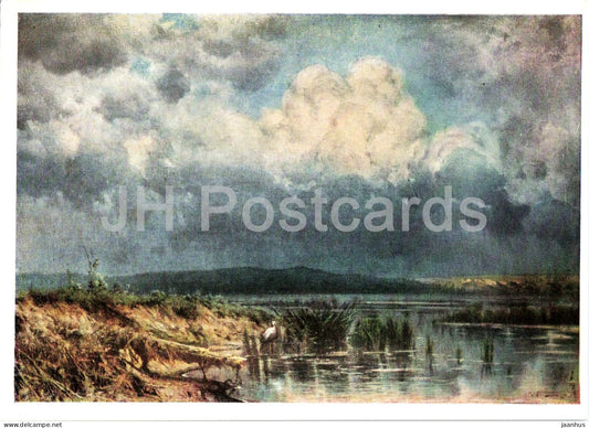painting by Konstantin Kryzhitsky - A Storm is Gathering - birds - Russian art - 1962 - Russia USSR - unused - JH Postcards