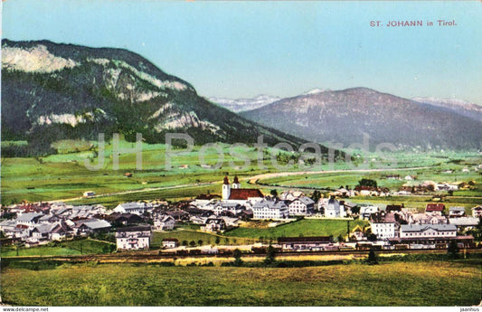 St. Johann in Tirol - town view - mountains - alpine valley - Nr. 13541/4348 - old postcard - 1917 - Austria - used - JH Postcards
