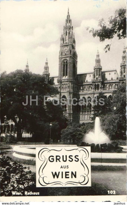 Gruss aus Wien - Vienna - Rathaus - 102 - 1962 - Austria - used - JH Postcards