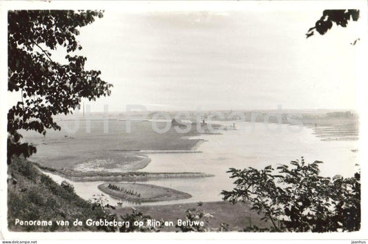 Panorama van de Grebbeberg op Rijn en Betuwe - panorama - old postcard - 1940s - Netherlands - used - JH Postcards