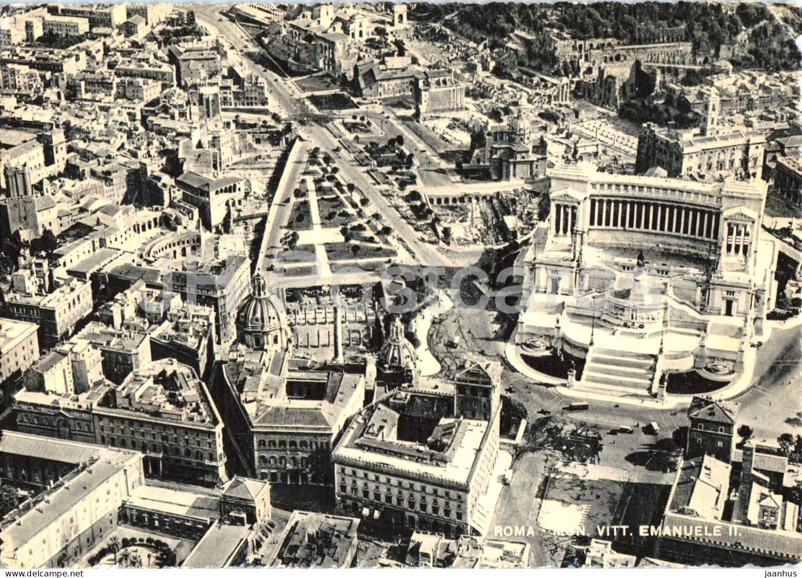 Roma - Rome - Monumento a Vittorio Emanuele II - monument Victor Emmanuel II aerial view - old postcard - Italy - unused - JH Postcards
