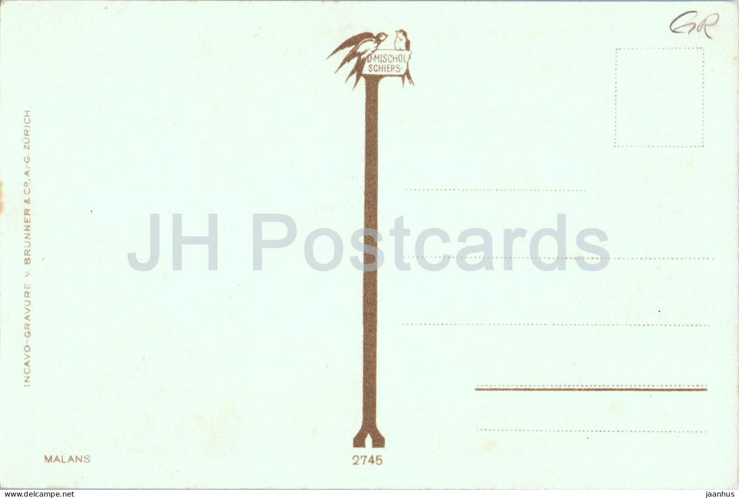 Heimat - Malans Blick auf die Kirche - church - 2745 - old postcard - Switzerland - unused
