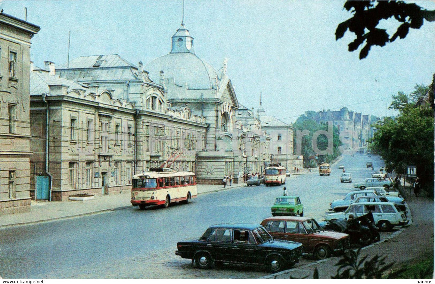 Chernivtsi - Railway station - car Zhiguli - trolleybus - bus - 1985 - Ukraine USSR - unused - JH Postcards