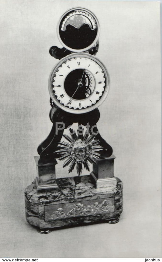 Clocks - Skeleton mantel clock with moon phases - France - 1986 - Russia USSR - unused - JH Postcards
