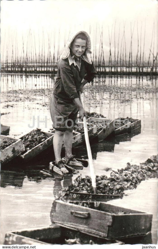 Bassin D' Arcachon - Claouey - Gironde - La Parqueuse - oyster farmer - 1005 - old postcard - France - unused - JH Postcards