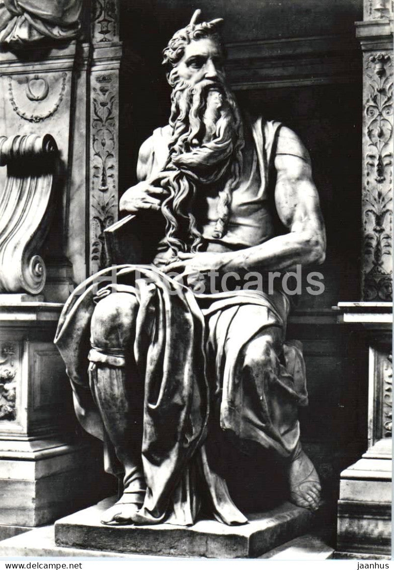 Roma - Rome - Mose di Michelangelo - Moses by Michelangelo - sculpture - 29 - old postcard - Italy - unused - JH Postcards