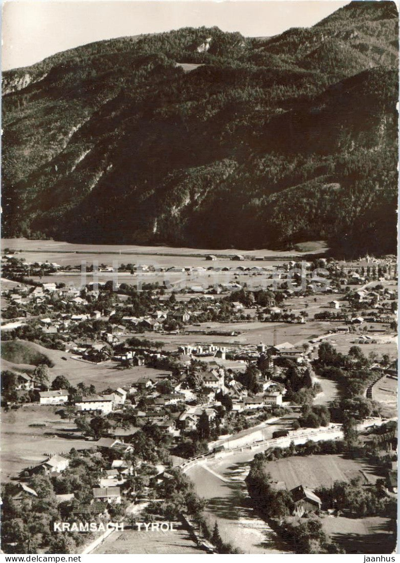 Kramsach - Tyrol - Tirol - village panorama - river - alpine valley - Alps - 1966 - Austria - used - JH Postcards