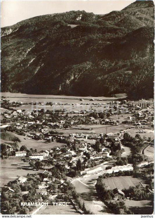 Kramsach - Tyrol - Tirol - village panorama - river - alpine valley - Alps - 1966 - Austria - used - JH Postcards