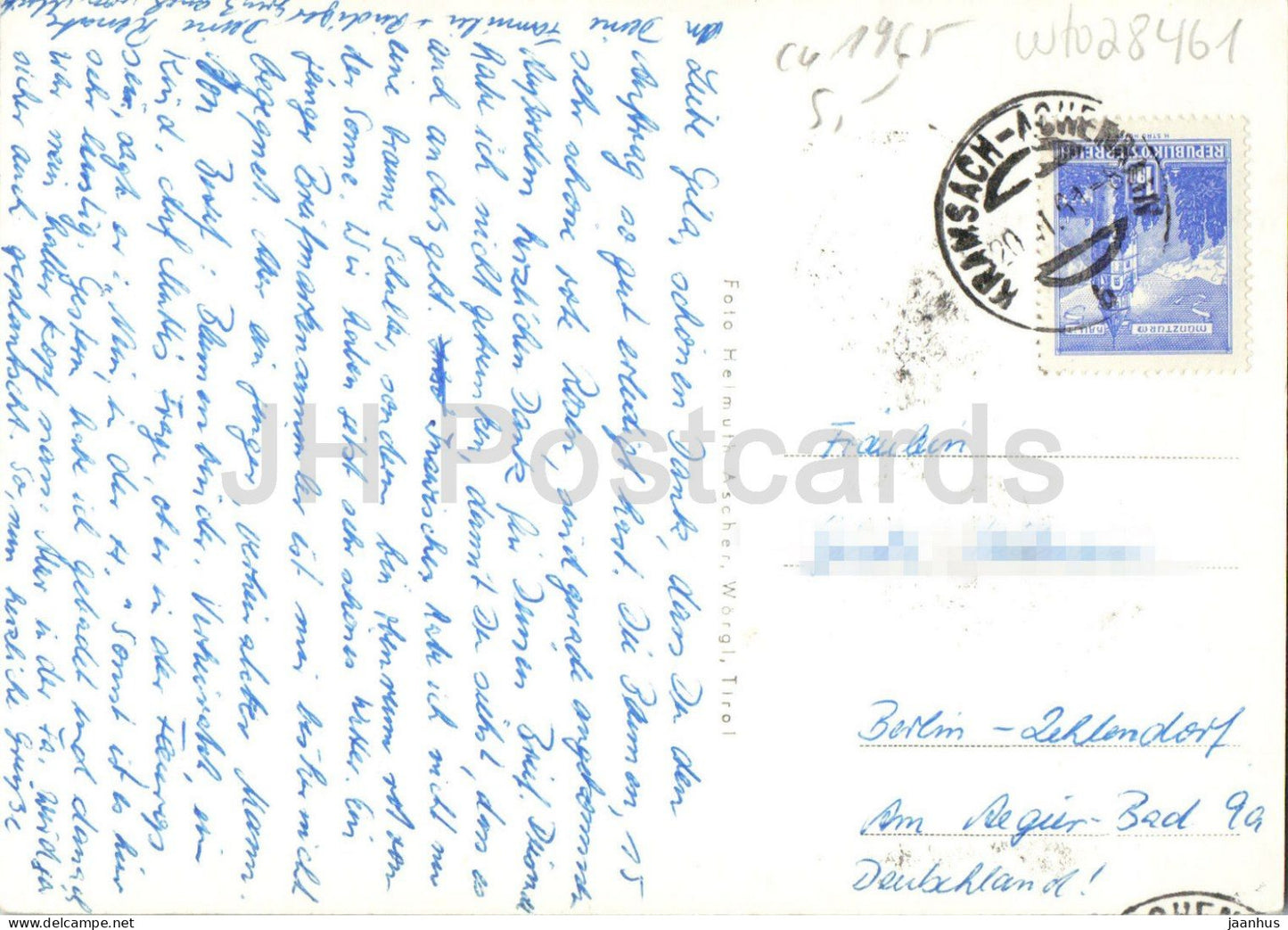 Kramsach – Tirol – Dorfpanorama – Fluss – Alpental – Alpen – 1966 – Österreich – genutzt 