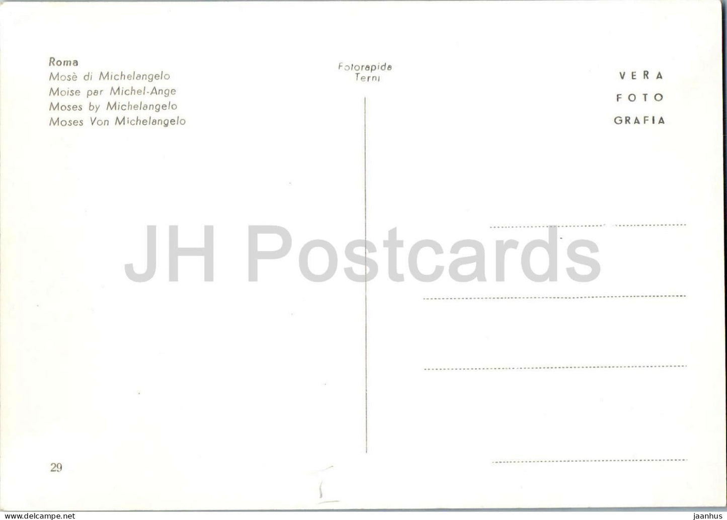 Rom - Rom - Mose von Michelangelo - Moses von Michelangelo - Skulptur - 29 - alte Postkarte - Italien - unbenutzt