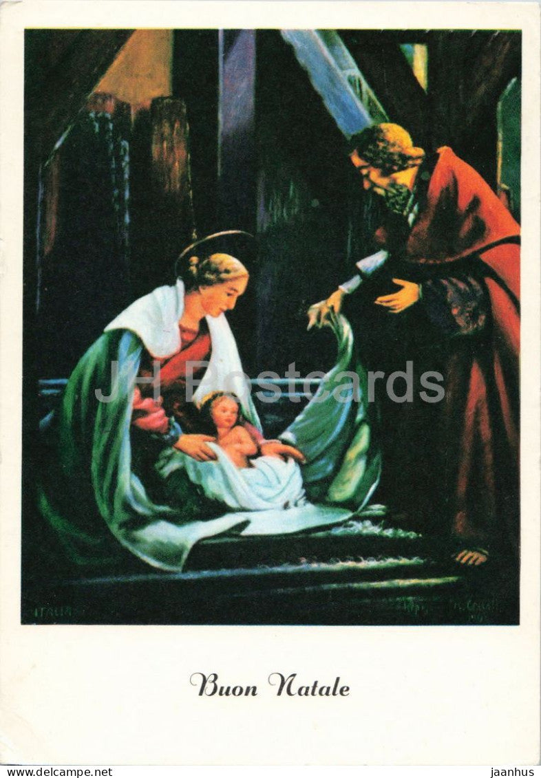 painting by Crocetta - The Nativity - Christmas greetings - Italian art - N. 3006 - 1963 - Italy - used - JH Postcards