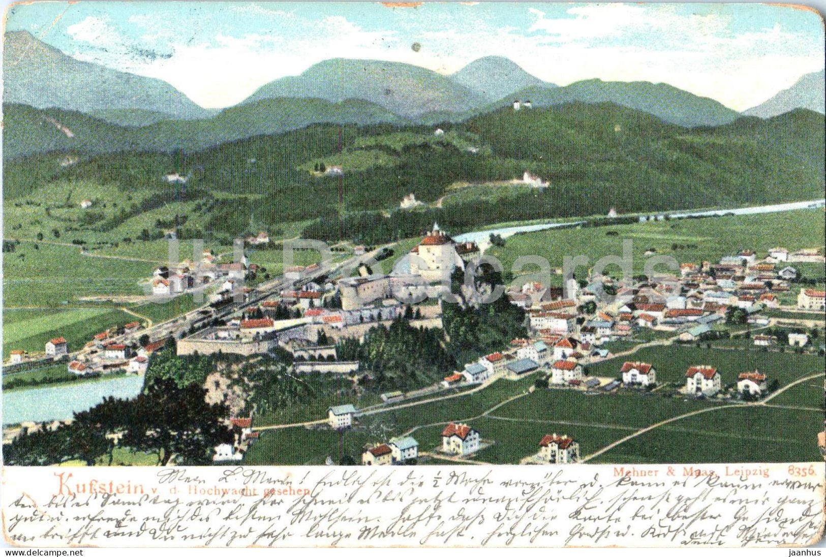 Kufstein v.d. Hochwacht gesehen - town - panorama - 8356 - old postcard - 1904 - Austria - used - JH Postcards
