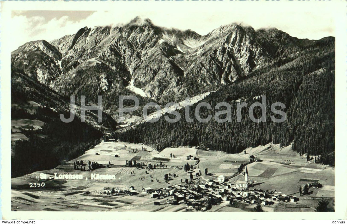 St. Lorenzen - Karnten - Mountain village - panoramic view - 2350 - old postcard - 1939 - Austria - used - JH Postcards
