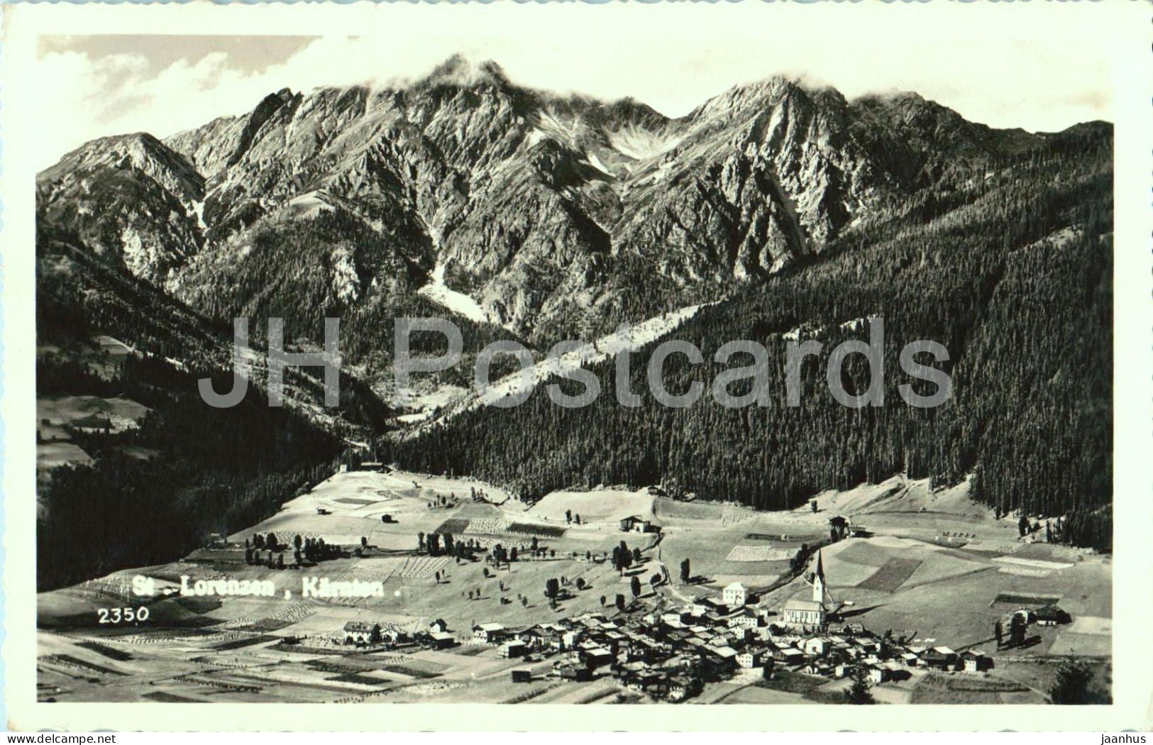 St. Lorenzen - Karnten - Mountain village - panoramic view - 2350 - old postcard - 1939 - Austria - used - JH Postcards