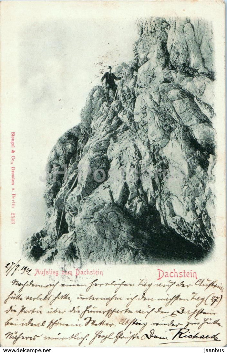 Aufstieg zum Dachstein - No. 2543 - old postcard - 1902 - Austria - used - JH Postcards