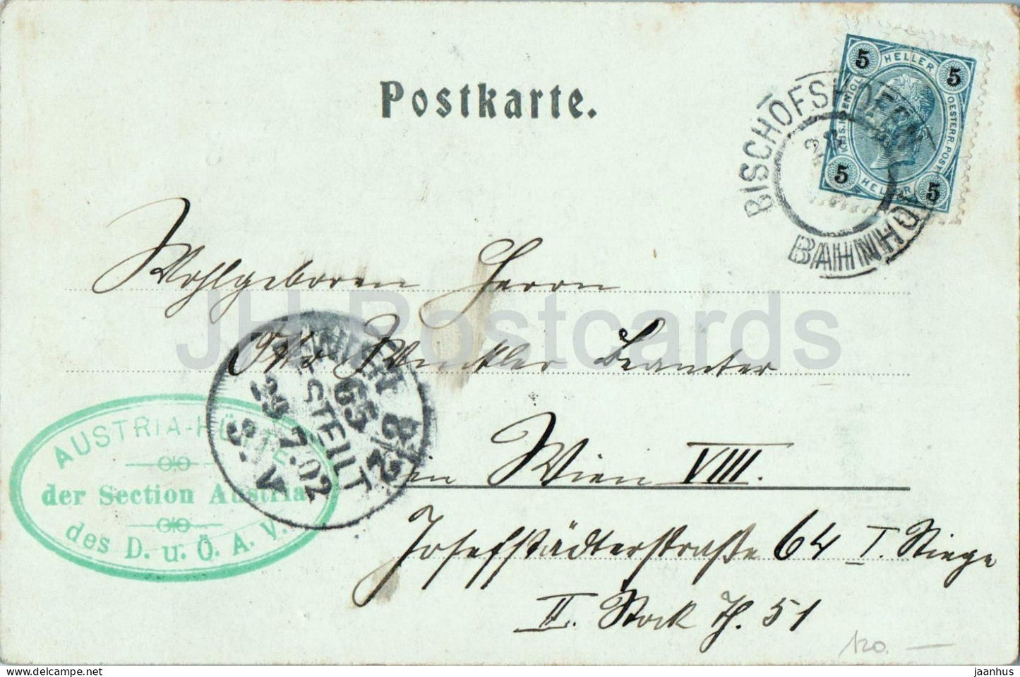 Aufstieg zum Dachstein - N° 2543 - carte postale ancienne - 1902 - Autriche - utilisé 