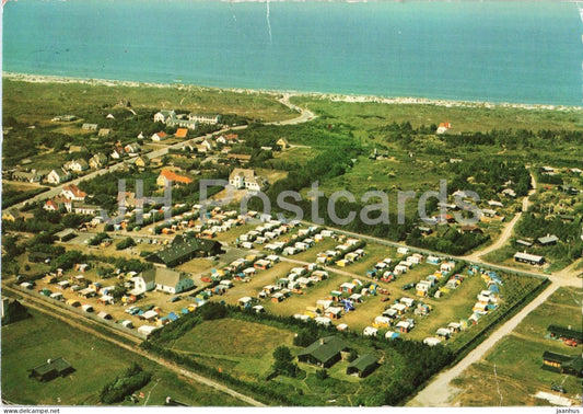 Tannisby Camping Tversted - aerial view - campsite - caravans - seaside - 1982 - Denmark - used - JH Postcards
