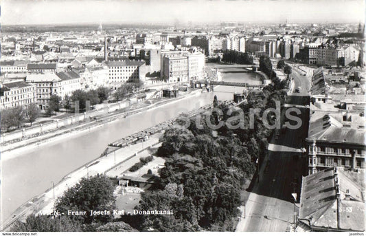 Wien - Vienna - Franz-Josefs Kai - Donaukanal - river - embankment traffic - city view - old postcard - Austria - unused - JH Postcards