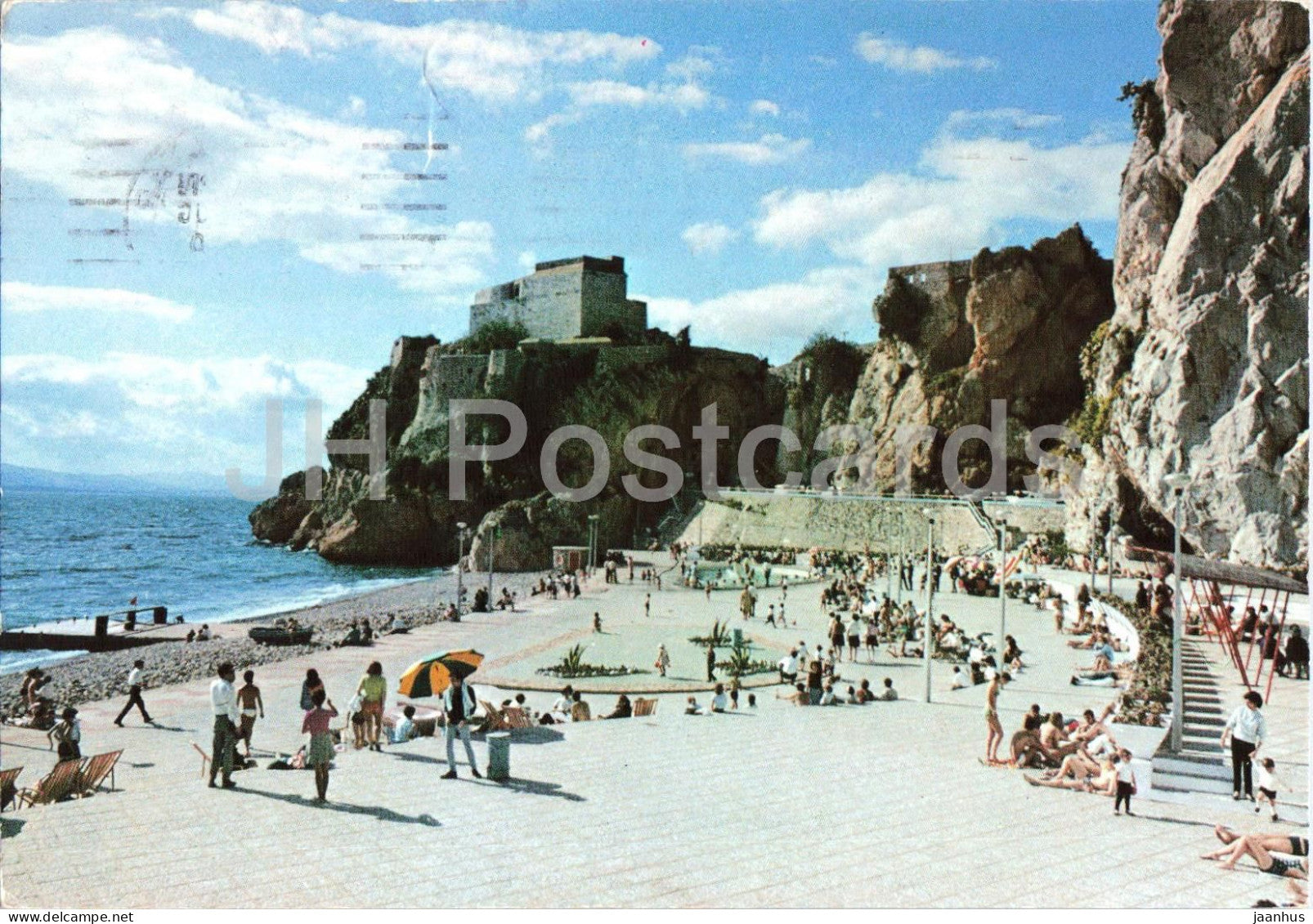 Gibraltar - Camp Bay summer resort - beach - promenade - fortress - 1961 - Gibraltar - used - JH Postcards