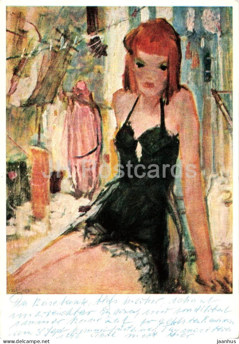 painting by Bert Heller - Circus Girl - Zirkusmadchen - German art - 1963 - Germany DDR - used - JH Postcards