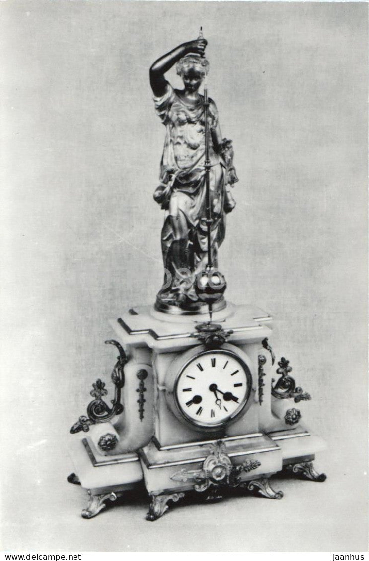 Clocks - Fireplace Clock Demeter with Pendulum - France - 1986 - Russia USSR - unused - JH Postcards