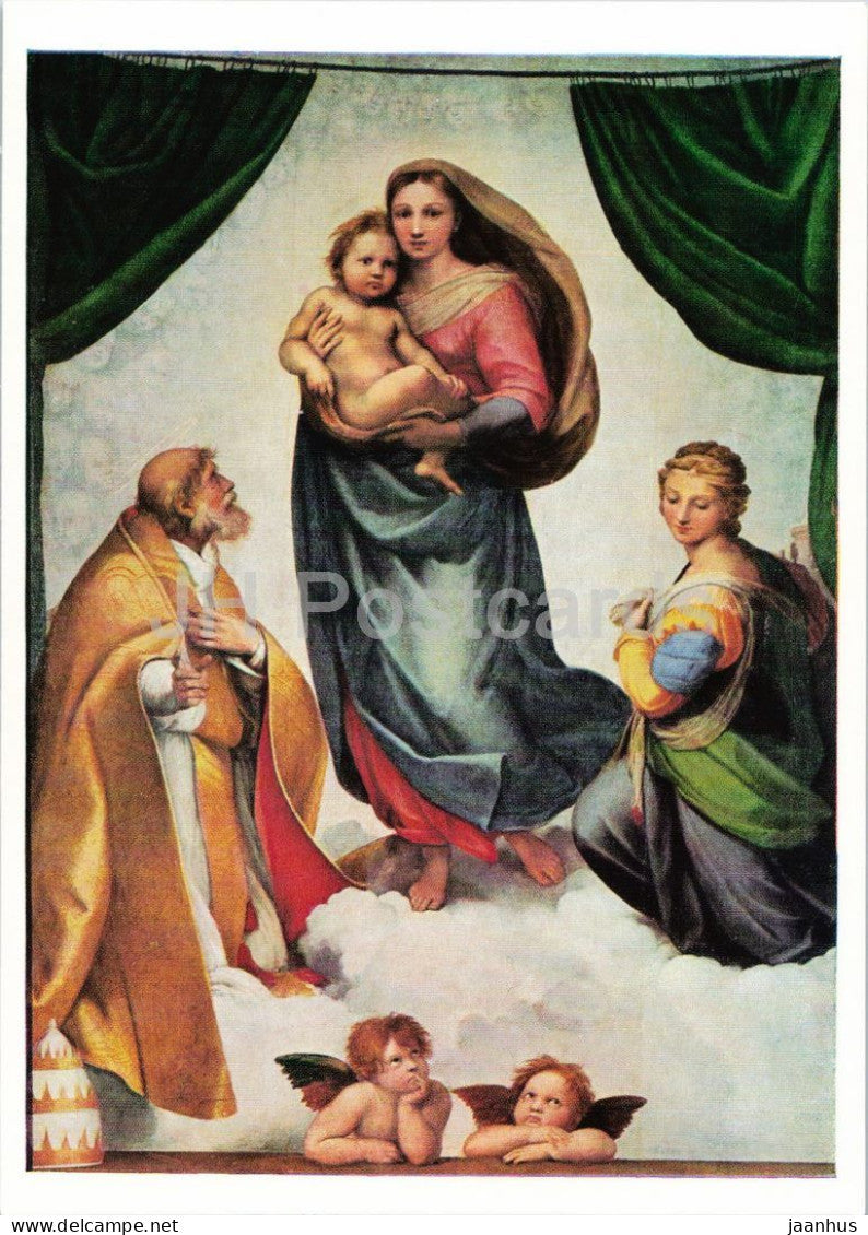 painting by Raphael - The Sistine Madonna - Sixtinische Madonna - Italian art - 1977 - Germany DDR - unused - JH Postcards