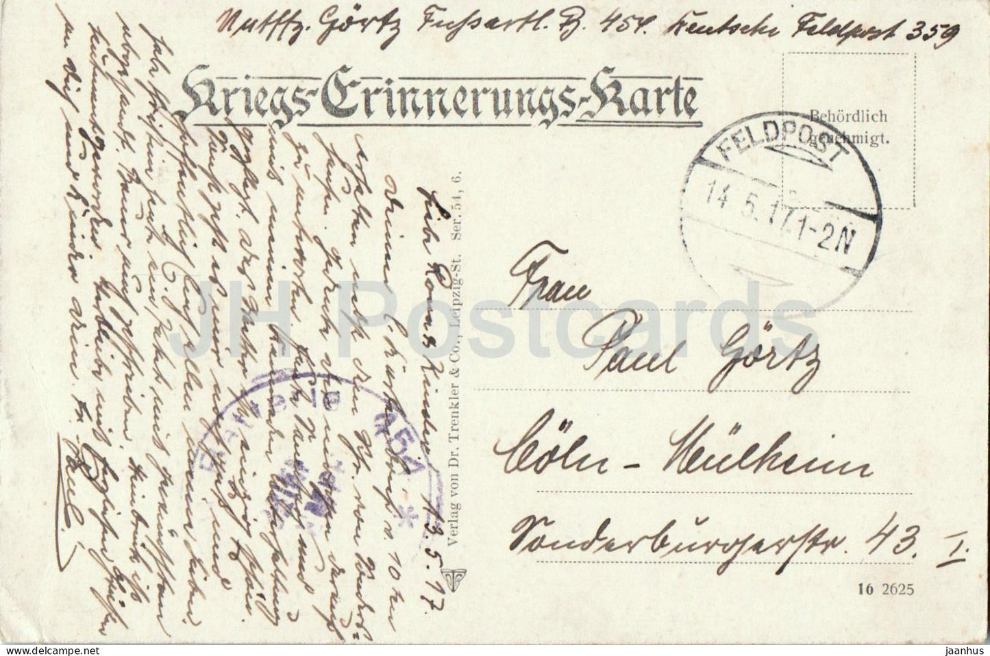 Ypern - Ypern - Rathaus Nordseite - Town Hall - North Side - Feldpost - alte Postkarte - 1917 - Belgien - gebraucht 