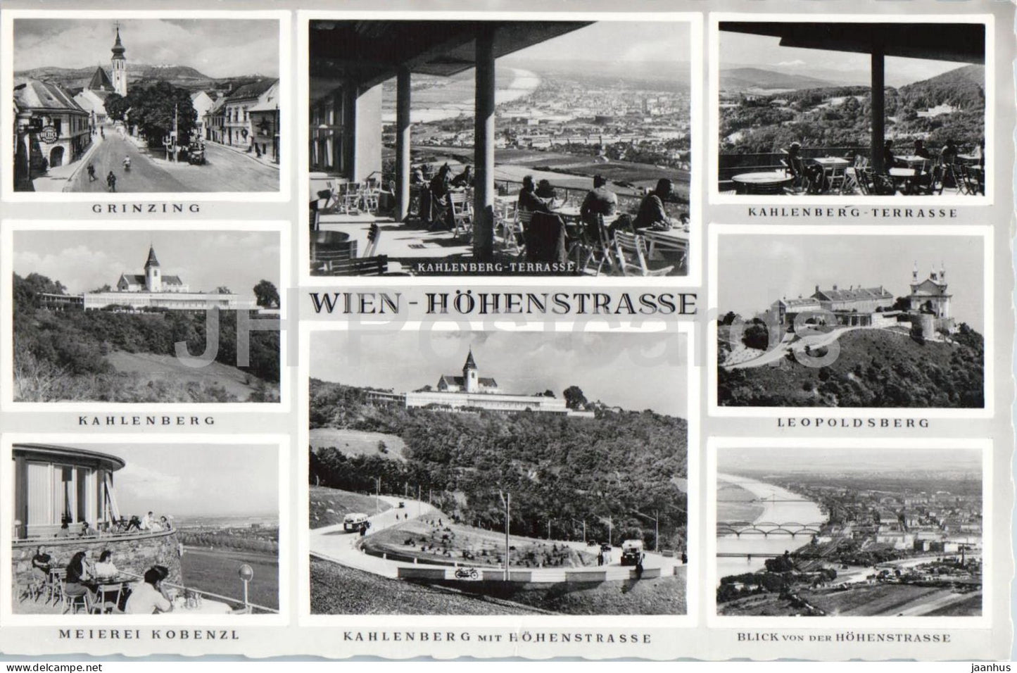 Wien Hohenstrasse - Vienna - Grinzing - Kahlenberg - Leopoldsberg - multiview - 45544 - old postcard - Austria - unused - JH Postcards