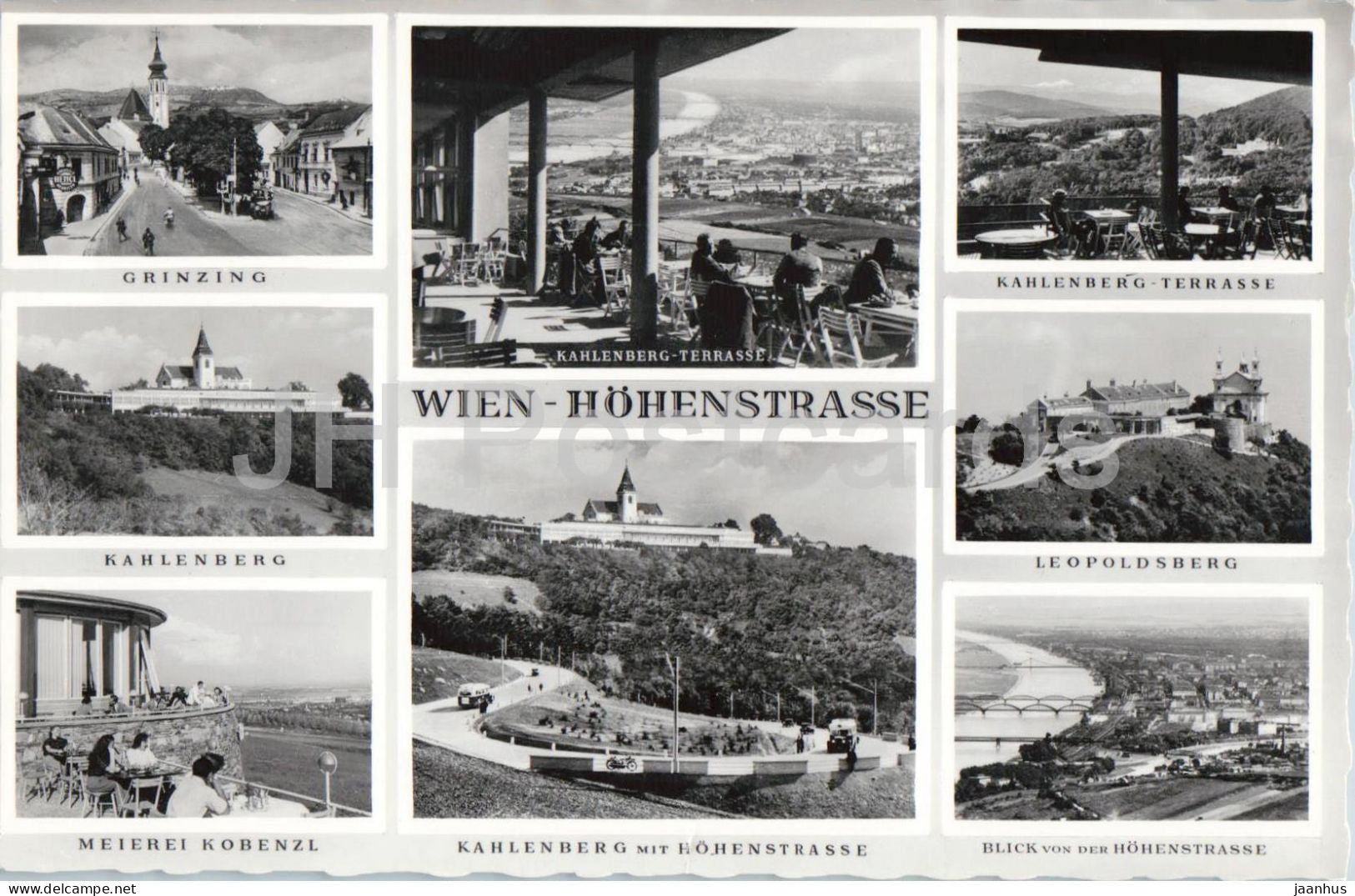Wien Hohenstrasse - Vienna - Grinzing - Kahlenberg - Leopoldsberg - multiview - 45544 - old postcard - Austria - unused - JH Postcards
