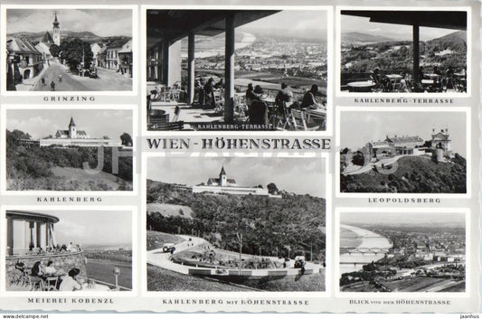 Wien Hohenstrasse - Vienna - Grinzing - Kahlenberg - Leopoldsberg - multiview - 45544 - old postcard - Austria - unused - JH Postcards